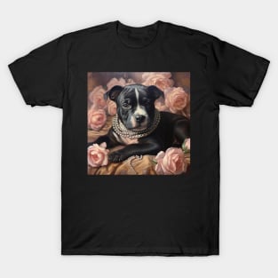 Black Staffy Portrait T-Shirt